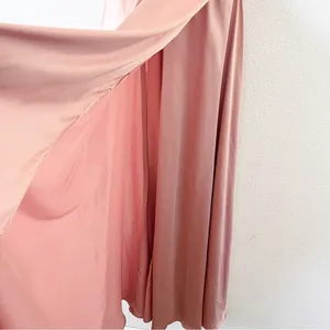 Ladivine Satin Dusty Pink Formal Evening Cocktail High Slit Maxi Gown thumbnail 4