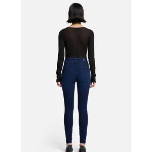 7 For All Mankind High Waist Skinny Jeans Dark Indigo Blue Size 28 Stretch Denim thumbnail 4