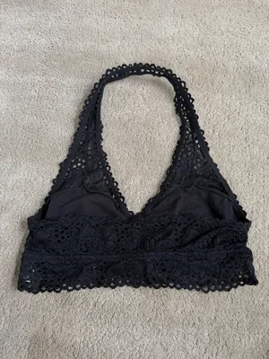 Aerie Black Lace Halter Bralette – Size Medium thumbnail 3