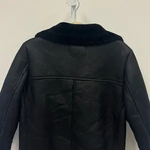 Zara‎ Blogger Favorite Faux Fur Oversized Moto Style Jacket Bomber Small Black thumbnail 8