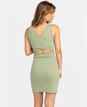 NWT Green Roxy Good Keepsake Mini Dress thumbnail 2