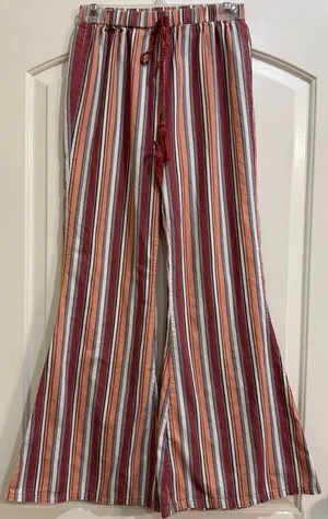 TCEC Bohemian high waisted float wide leg elastic waist with tassel tie Size M thumbnail 1