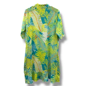 Tail Green & Blue Tropical‎ Palm Tree Print Short Sleeve Activewear Dress Sz XL thumbnail 4