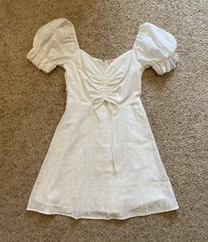 Showpo ‼️ Soft Mention Puff Sleeve Mini Dress in White Floral‼️ thumbnail 3