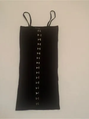 Zara Hook and Eye Min Dress Ladies Sz M-L Black Club Outfit thumbnail 2