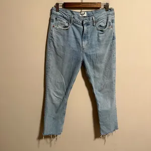 AGOLDE Merrel Jeans Astray High Rise Crop Light Wash Raw Hem Denim- Size 29 thumbnail 3