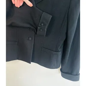Kasper ASL Black Wool Blazer Jacket Women's 10 Button Front Career 90s‎ Vintage thumbnail 7
