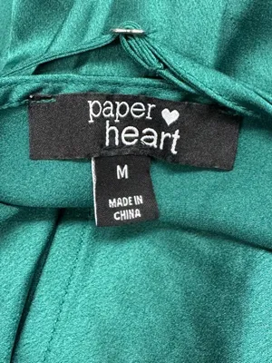 Anthropologie Paper Heart Emerald Green Slip Dress Women’s Medium thumbnail 2
