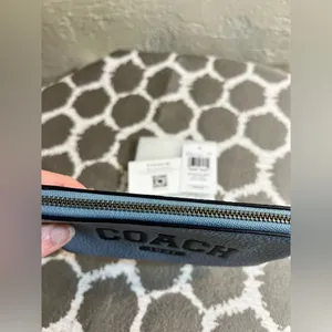 COACH NWT Varsity Blue Wristlet with Zip Closure retails $88 leather colorful thumbnail 5