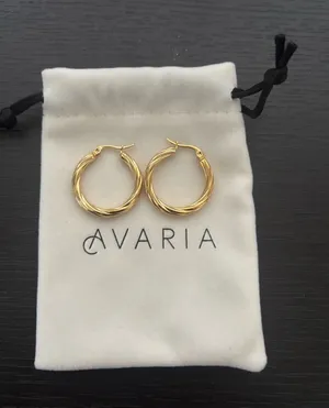 Avaria gold twist hoop earrings thumbnail 1