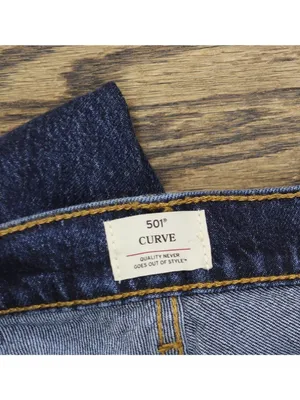 NEW Levi's 501 Curve Stretch Jeans Button Fly Dark Blue 25x30 thumbnail 3
