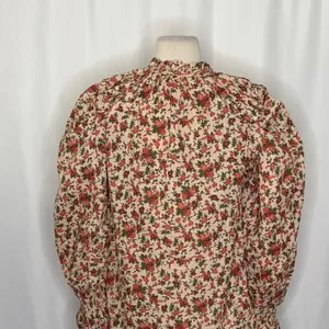 FREE PEOPLE Meant To‎ Be Blouse Floral Vintage Combo Ruffled Smocked Small thumbnail 10
