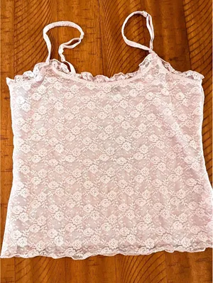 Y2K Old Navy Lilac Lace Camisole Medium thumbnail 1
