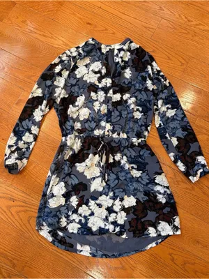 Lila Rose Floral Long Sleeve High Low Dress Size 6 Dark Academia Romantic thumbnail 3