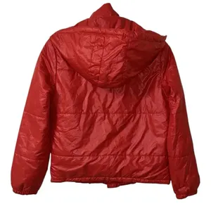 Women’s Red lightweight Puffer Hoodie Jacket(Size Medium) thumbnail 3