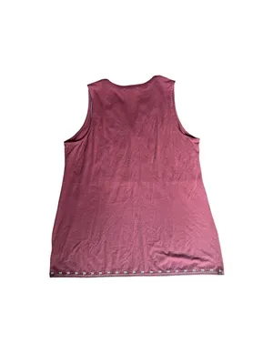 Bohemian Folk Noveau Peasant Retro Christian Siriano Embroidered Tunic Tank L thumbnail 3