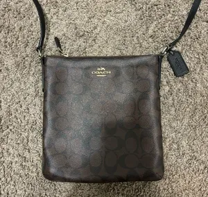 Coach Signature North/South Crossbody Signature Coated Canvas Purse thumbnail 2