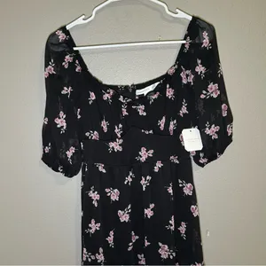NEW Altar’d State Deanne black floral tiered maxi dress women’s size small thumbnail 4