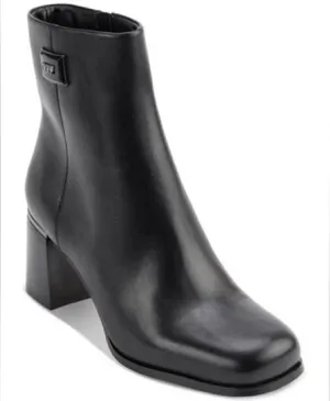 DKNY Women's Ranya Zip Ankle Booties- Size 8- Smooth Black Leather thumbnail 1