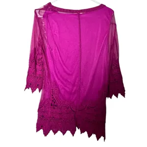 Ultra Pink Women's Lace Flowy Sleeve Lined Blouse Sz S NWT thumbnail 7