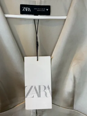 NWT Zara Champagne Satin V Neck Corset Top Peplum Hem. Size Small thumbnail 7