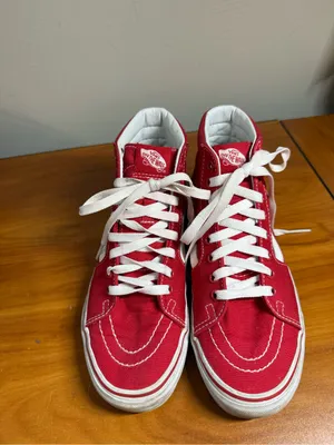 Vans Sk8 Classic High Top Sneaker Canvas Red White Skater‎ Streetwear W8 thumbnail 3