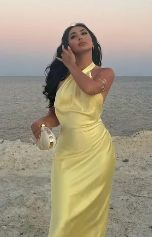 Zara butter Yellow Backless Halter maxi Dress holiday evening wedding thumbnail 11
