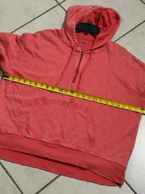 Aerie‎ Women Orange Coral Half-Zip Hooded Pullover Sweatshirt Sweater size M thumbnail 8