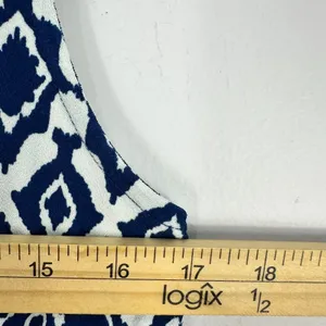 Banana Republic Ikat Maxi Dress Womens Medium Blue White Sleeveless‎ Resort Chic thumbnail 5