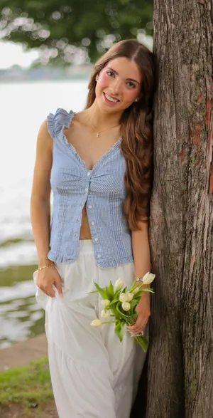 Brandy Melville Blue Gingham Top thumbnail 1