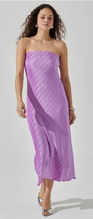 ASTR the Label‎ Plisse Tube Midi Dress Size Medium New thumbnail 1