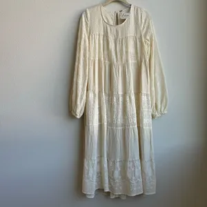 NWT Free People Gemma Cottagecore Lace Midi Dress Size XS Cream Boho Feminine thumbnail 2