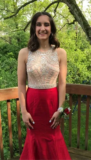 Dillard's Red Mermaid Prom Dress thumbnail 1