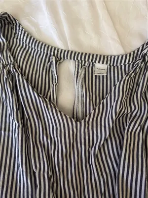 Coastal grandma flowy nautical stripe tank / Old Navy Black XL thumbnail 9