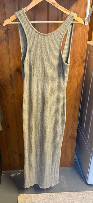 Green/gray knitted maxi dress Gray Size L thumbnail 1