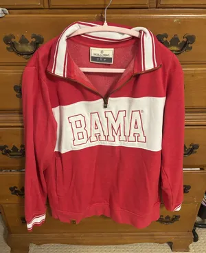 Holloway Women's Crimson 'BAMA' Quarter-Zip Sweater thumbnail 1