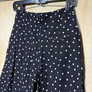 H&M Polka Dot Wide Leg Pants Women's US 6 Black High Rise Flowy Palazzo thumbnail 9