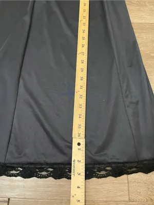 Sears Vintage Lace Slip Dress Size 38 Black Babydoll Elegant Whimsygoth Romantic thumbnail 11