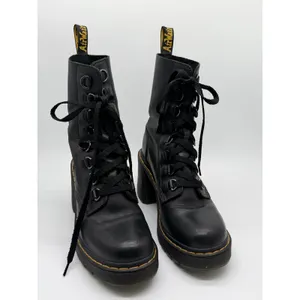 Dr. Martens Kendra Boot Women 8 Black Leather Lace Up Platform Block Heel Combat thumbnail 6