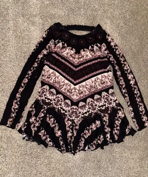 Free People Smooth Talker Long Sleeve Open Back Boho Tunic Dress thumbnail 1