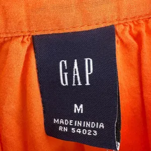 Gap 100% Cotton Orange Peasant Blouse Medium Lightweight Henley thumbnail 4