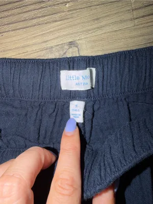 Aritzia Airplush Cotton Navy Wide-Leg Drawstring Sail Pants thumbnail 3