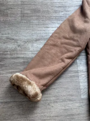 Y2K Liz Claiborne Camel Faux-Fur Trim Hooded Jacket Winter Fall Sz Small thumbnail 5