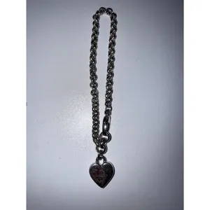 $599 Rare Authentic Gucci Sterling Silver Heart Charm Bracelet‎ thumbnail 4