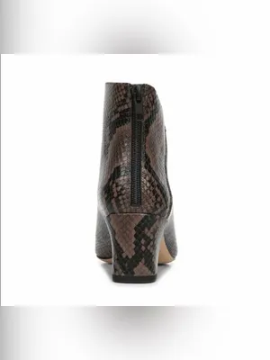 Vince Brown Snakeskin-Print Leather Ankle Boot Size 6.5 thumbnail 4