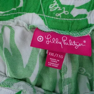 Lilly Pulitzer for Target Green Tropical Palm Leaf Wide Leg Beach Pants XXL thumbnail 4