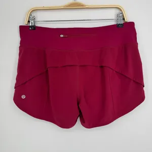 Lululemon Speed Up Mid-Rise Lined Short 4" Size 10 Pomegranate Silver Reflective thumbnail 7
