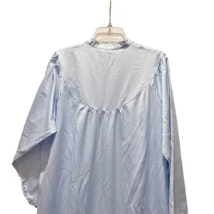 Kay Anna Brushed Back Satin Nightgown L Blue Long Long Sleeve Grandmacore‎ EUC thumbnail 5