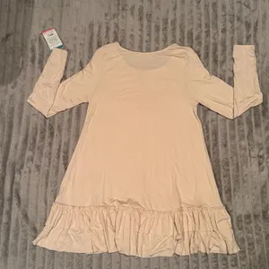 NWT‎ Easel Women Blush Pink Long Sleeve Ruffle Hem Tunic Top ET2088 Small thumbnail 7