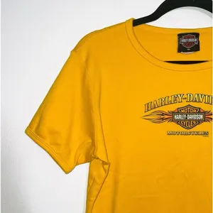 Harley Davidson Tee 2005 Texas Graphic 100% Cotton Mustard Yellow thumbnail 4